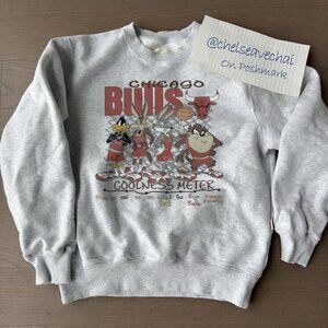 Vintage Chicago Bulls Taz Looney Tunes Coolness Meter Basketball NBA Sweatshirt